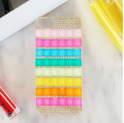 #B I Phone Crystal Cell Case Rainbow Crystals