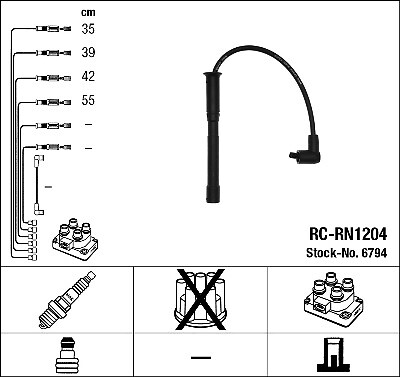 6794 NGK Ignition Cable Kit for NISSAN,RENAULT