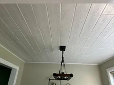 Whitewash Wood Styrofoam Ceiling planks. Glue up on popcorn. Pack of 215 sq.ft.