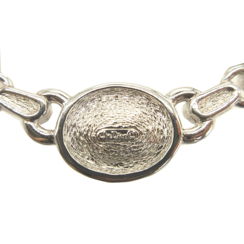 AUTHENTIC Christian Dior vintage Necklace Silver Metal 0072