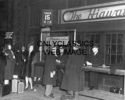1943 LEITER HIAWATHA EISENBAHN ZUG CHICAGO ILLINOIS UNION STATION 8 X 10 FOTO