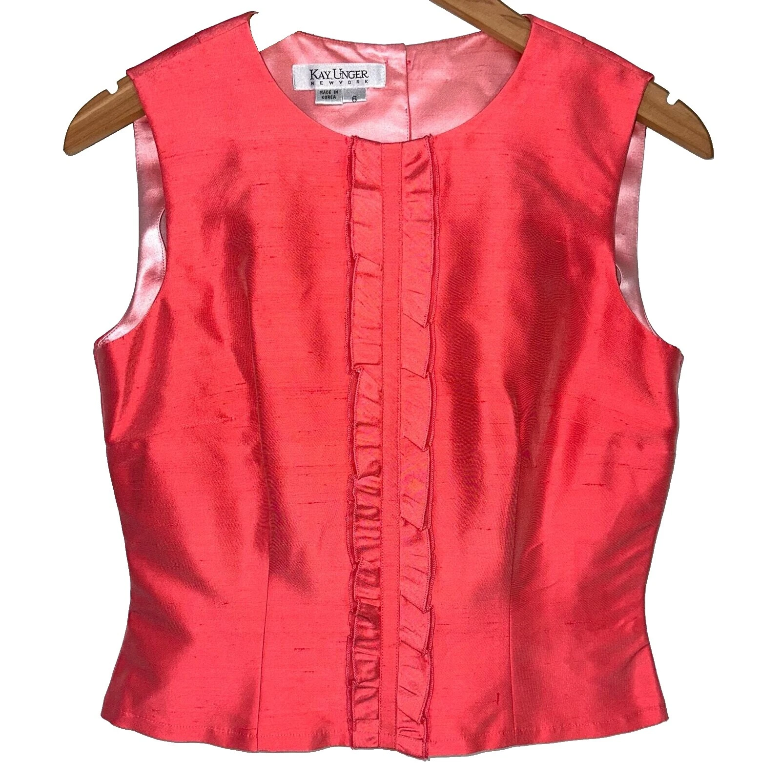 Camisetas sin mangas para mujer Kay Unger de seda