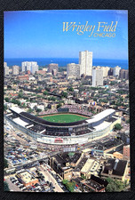 Postcard Wrigley Field Chicago Cubs Illinois Aerial Skyline Baseball MLB 1988