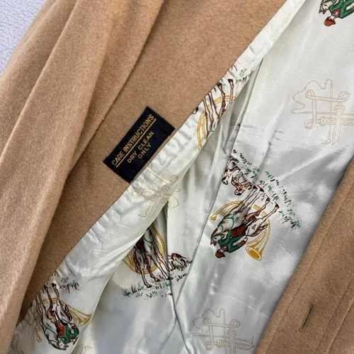 Vintage Hickey Freeman Jacket Men's 44 Large Brown Shirt Camel Hair Lined 70s image 7