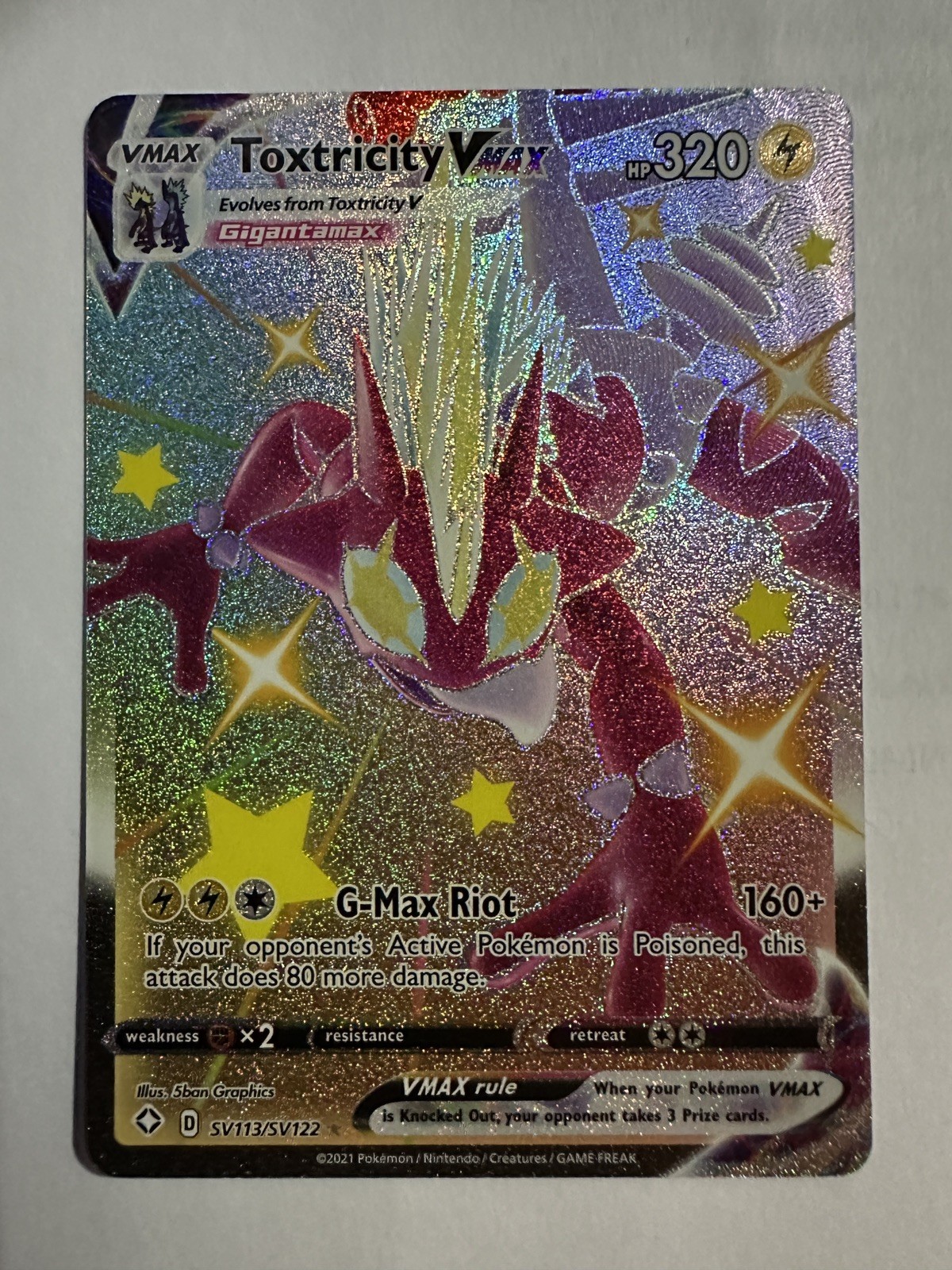 Toxtricity VMAX - Shining Fates: Shiny Vault (SHFSV) Pokémon SV113/SV122 Shiny