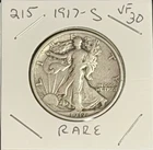 1917 S Rare Walking Liberty Silver Half Dollar Reverse