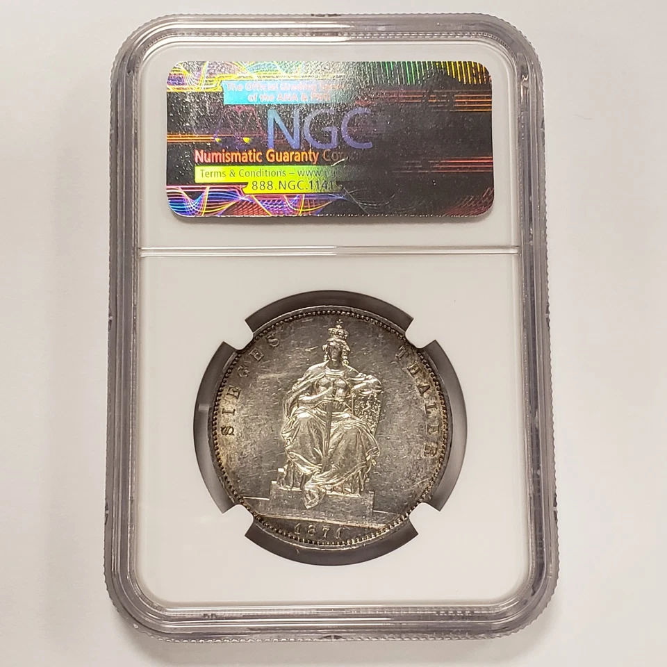 1871-A Taler German States Prussia Victory ASW .5359 oz - NGC AU 58 - SKU-Q2444 - Image 2 of 4