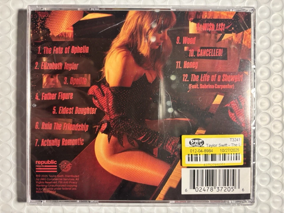 2025 Taylor Swift The Life of a Showgirl Target CD Poster - Crack In Front Case - Image 2 of 2