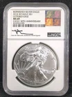 2016-W 1 oz .999 Silver Eagle Burnished NGC MS 69 Lettered Edge Spots #8019