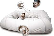 XxingSheep 4 Ways Shuttled XL Cat Tunnel Bed for Indoor Cats Peekaboo Cat Cav...
