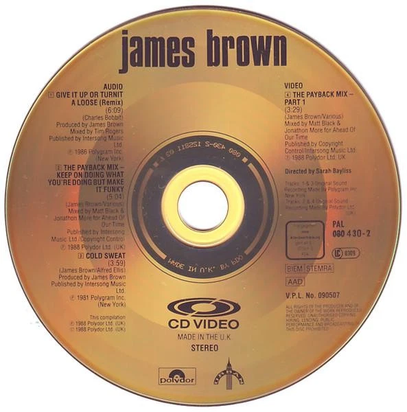 James Brown Payback Mix - Part One CD video UK Polydor 1988 video 0804302 - Image 3 of 3