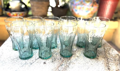 Vintage Coca Cola/Cracker Barrel Tinted Glasses , Sold Individually