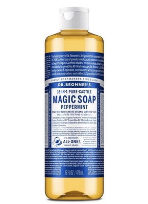 Dr. Bronner's Magic Soap - Peppermint- Pure-Castile Liquid Soap - 16 fl oz