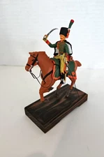 French Napoleonic Imperial Guard Hand Painted Lead Figure - Wood Base 4.50" Tall