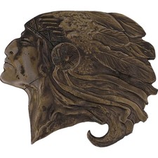 Chief Headdress Native American Warrior Western Tribal Southwest 70s Belt Buckle
