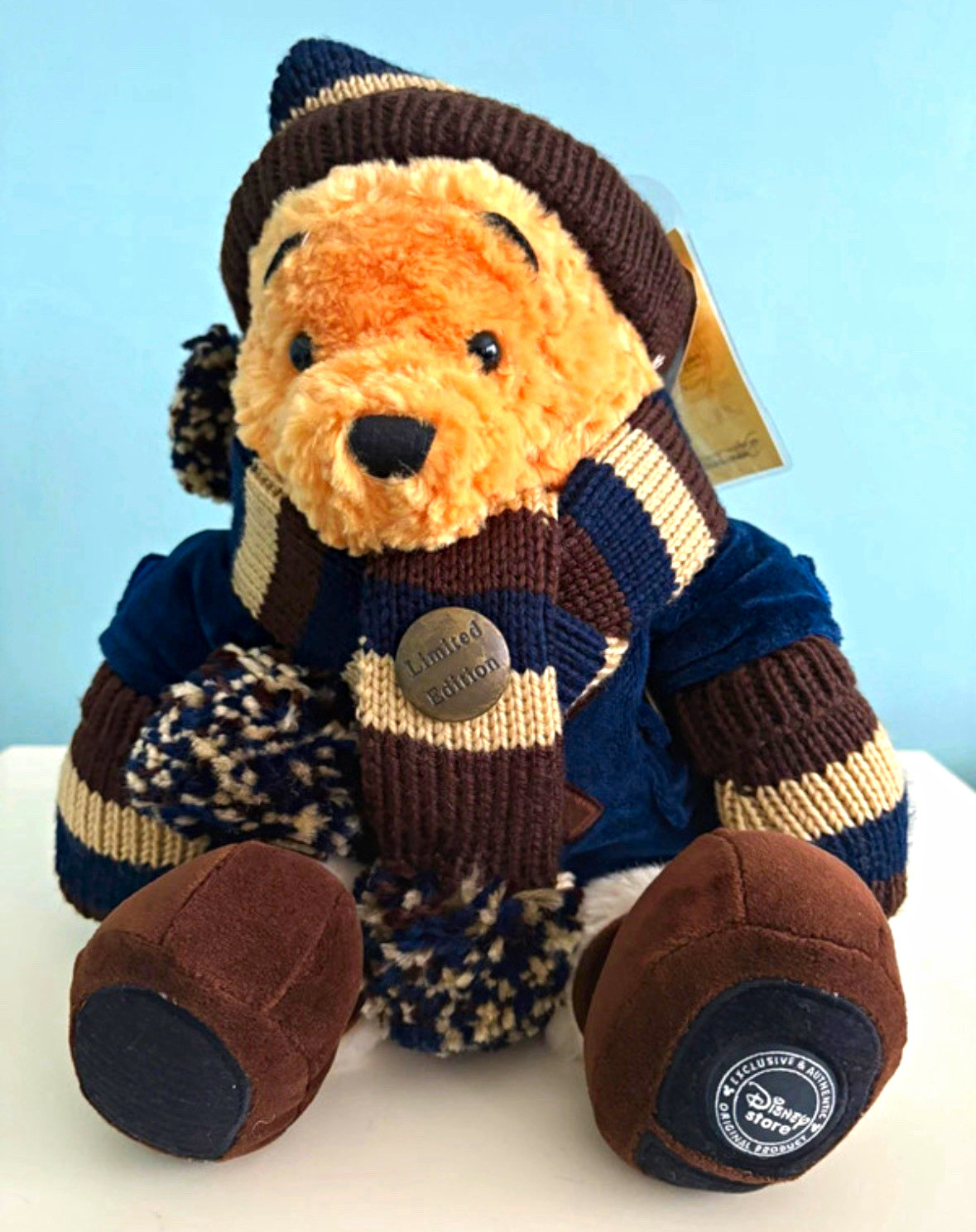 Disney Store Winnie the Pooh Winter Dress Up 2005 Limited Edition Plush Retired
