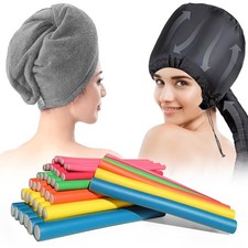 42pcs 7" Flexible Hair Curlers Rollers Heatless Foam 3-in-1 Gray Set