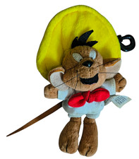 1998 Warner Bros Store Looney Tunes Speedy Gonzalez Plush Keychain Bag Clip - DT