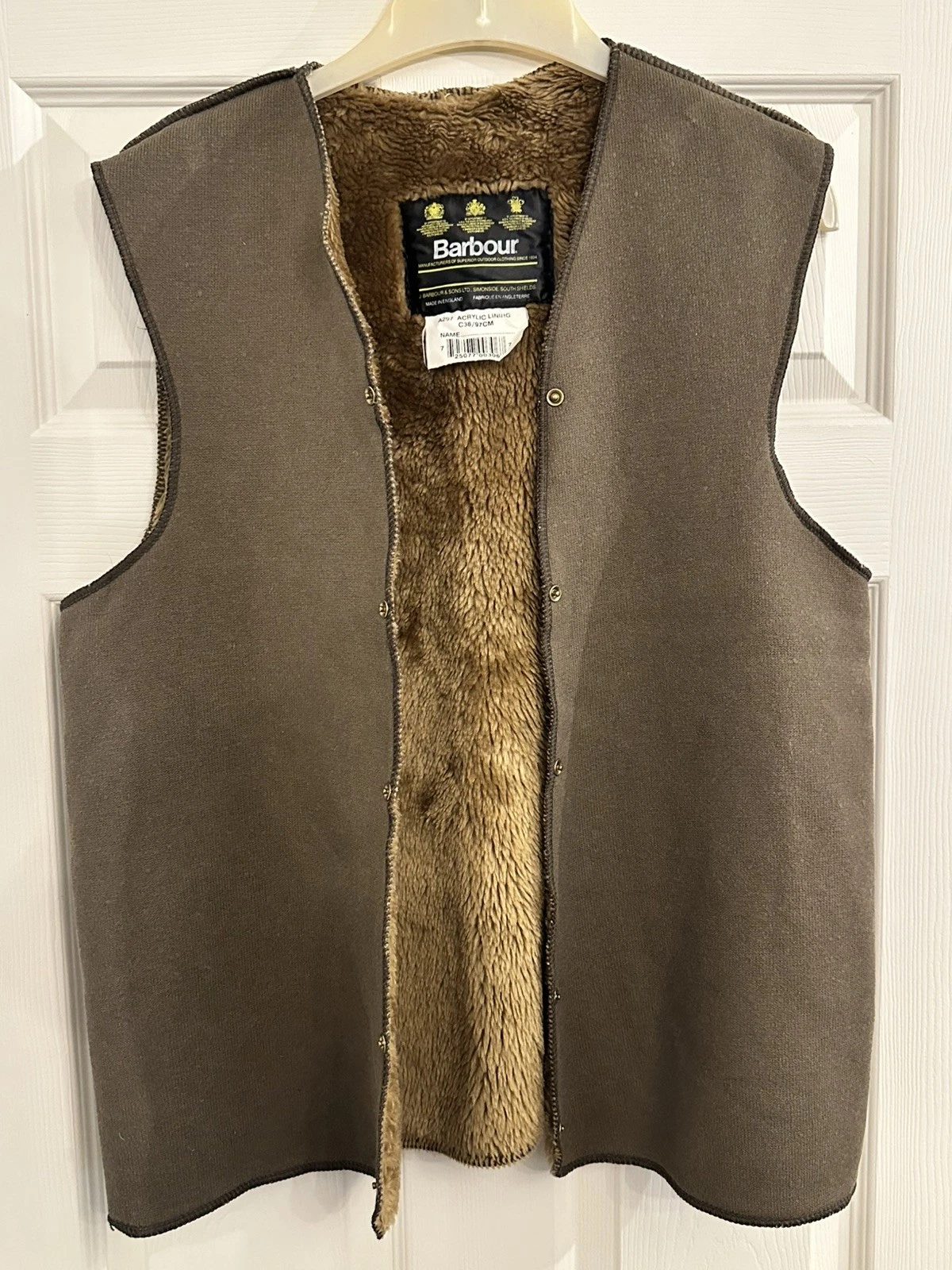 ⭐️ BARBOUR A297 Warm Pile Lining C38 Brown Acrylic Fleece Beaufort Border 38” ⭐️