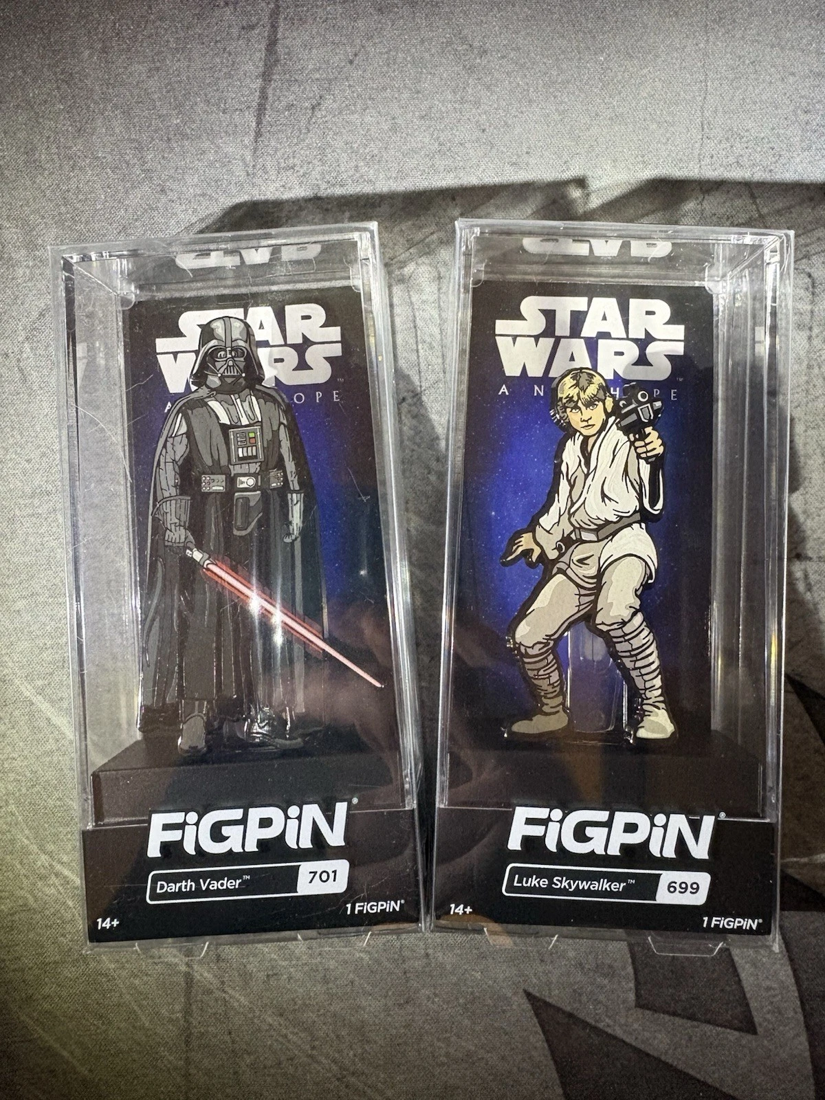 FiGPiN Star Wars A New Hope Darth Vader & Luke Skywalker Enamel Lapel Pins