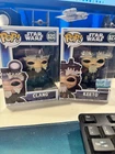 FUNKO POP! STAR WARS CLANG #820 + KEETO #827 EXCLUSIVE BUNDLE W/ PROTECTORS MINT