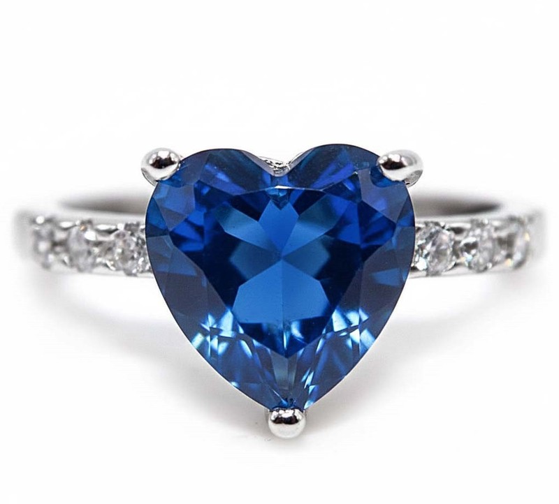 Heart 3CT Heat Treated Kyanite 925 Sterling Silver Ring Sz 6