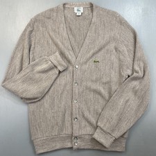 Vintage Izod Lacoste Cardigan Sweater Men Medium Grandpa Retro Tennis Golf USA