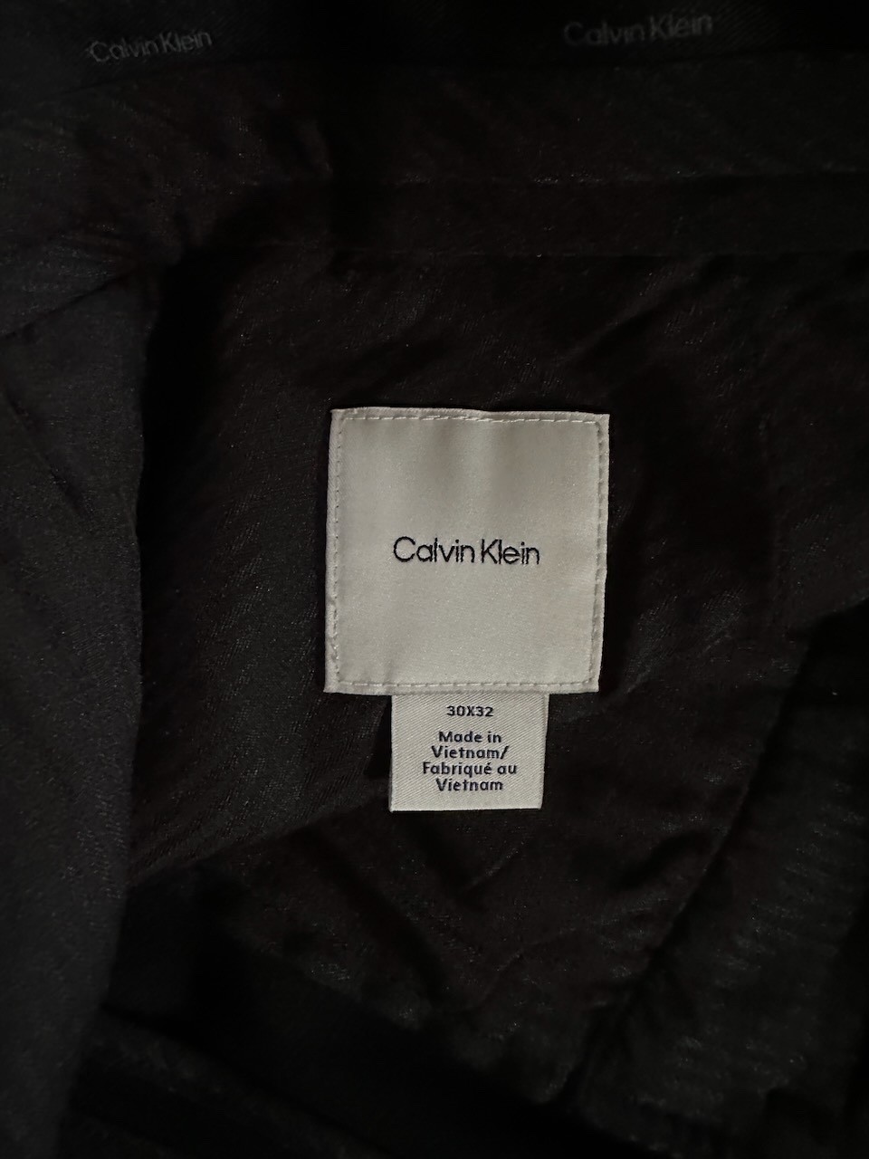 NWT Calvin Klein Men's Black Twill Dress Pants, 30x32 thumbnail 9