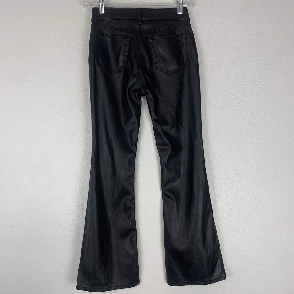 Gap Kids Pants Girls 10 Black Faux Leather Flare High Rise - Image 3 of 4