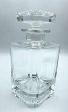 Vintage Whiskey Karaffe Glaskaraffe mit Glasstöpsel H 21 cm B 10 cm gepflegt