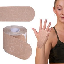 THERABAND Kinesiology Tape, Beige/Beige, 1 Roll, with XactStretch Indicators, Lo
