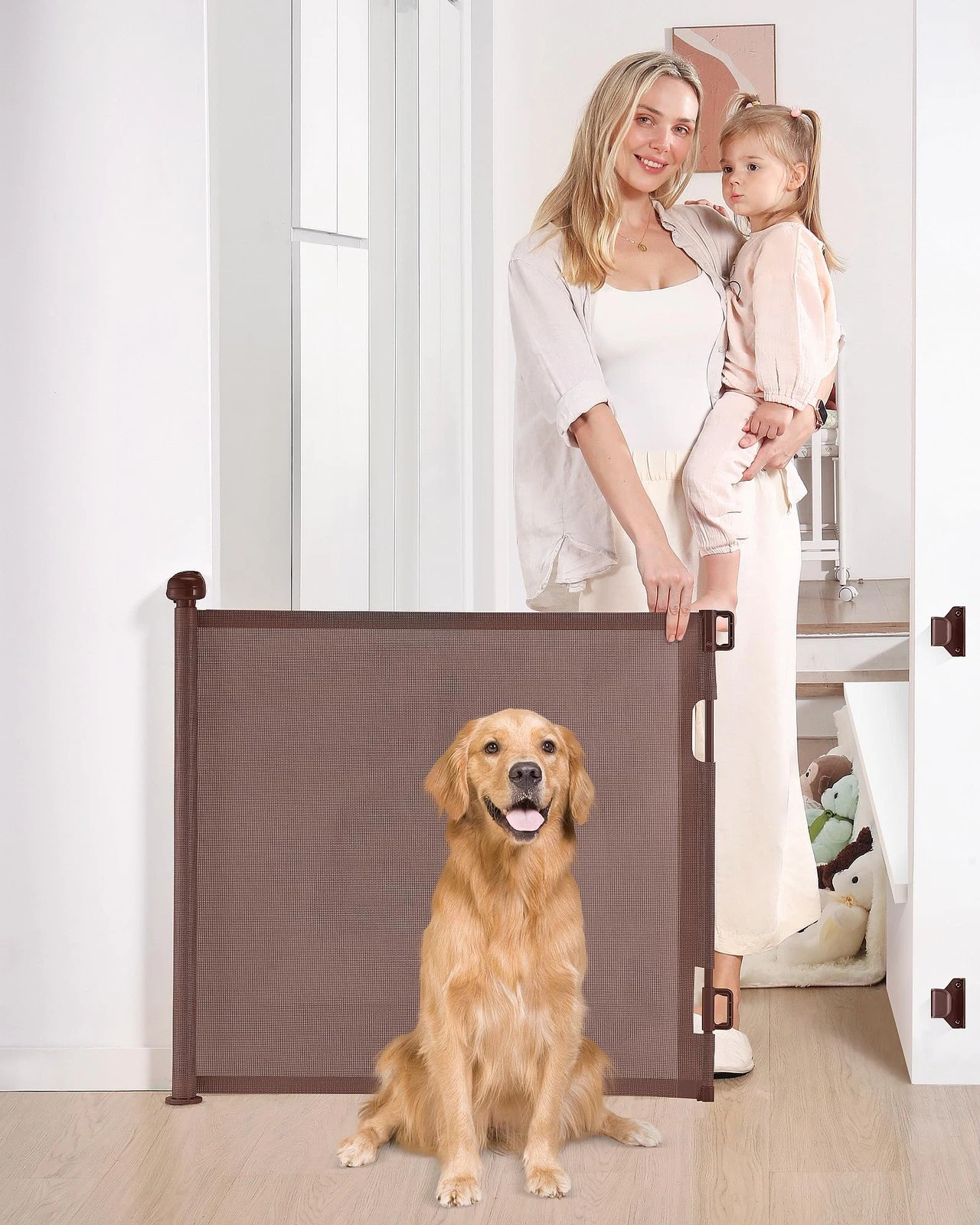 LIKZEST RETRACTABLE BABY GATE, 33" TALL, EXTENDS UP TO 55" WIDE (BROWN)
Opens in a new window or tab