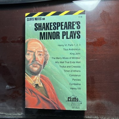 Shakespeare's Minor Plays by Cliffs Notes, NEW TRADE Paperback, FREE SHIP