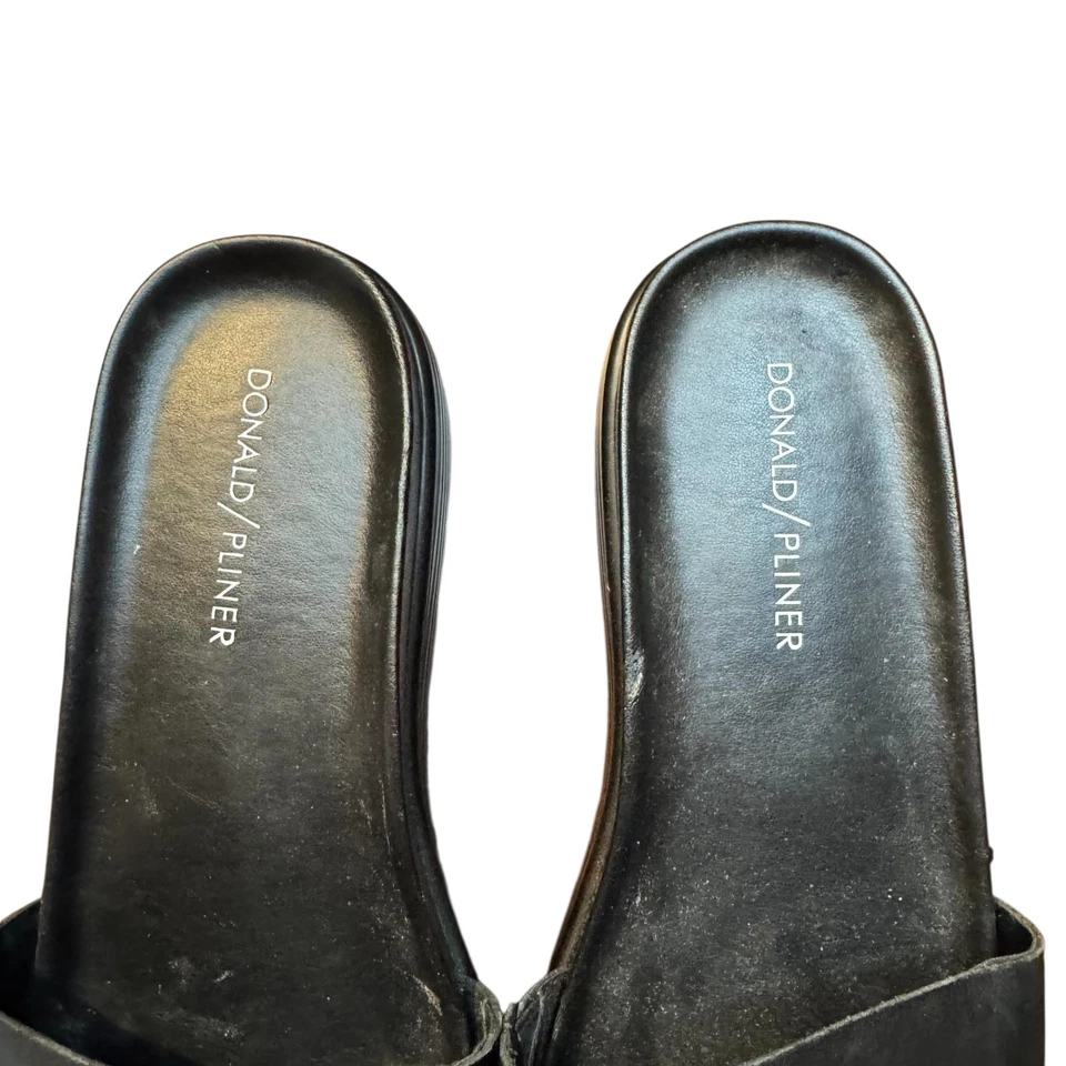 Sandalias Donald J Pliner para mujer talla 8,5 negras Fiji plataforma deslizable zapatos de cuña Foto 3 de 4