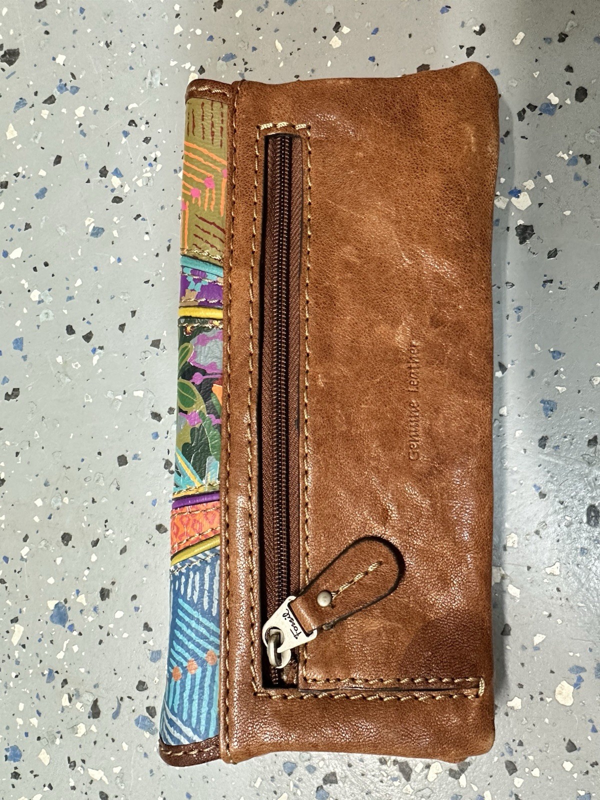 Fossil Patchwork Leather Wallet With Fun Pattern - image 3