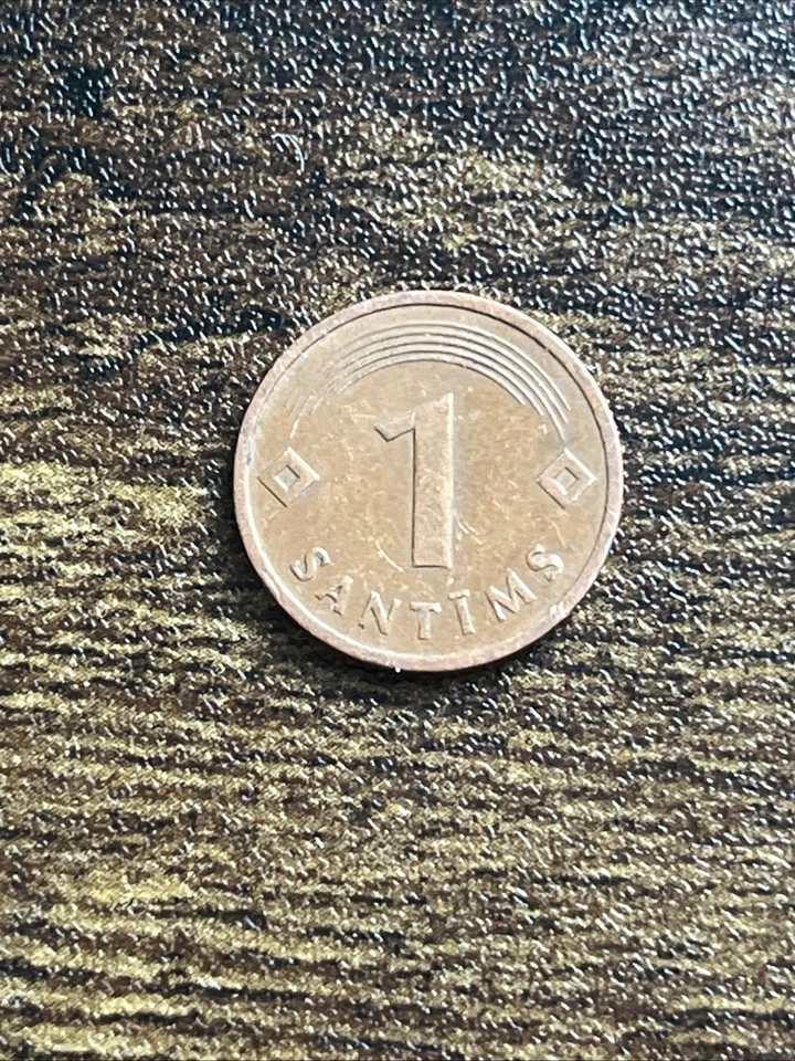 1992 Latvia Copper-Clad Steel 1 One Santims Actual Coin TB7557* - Image 2 of 2