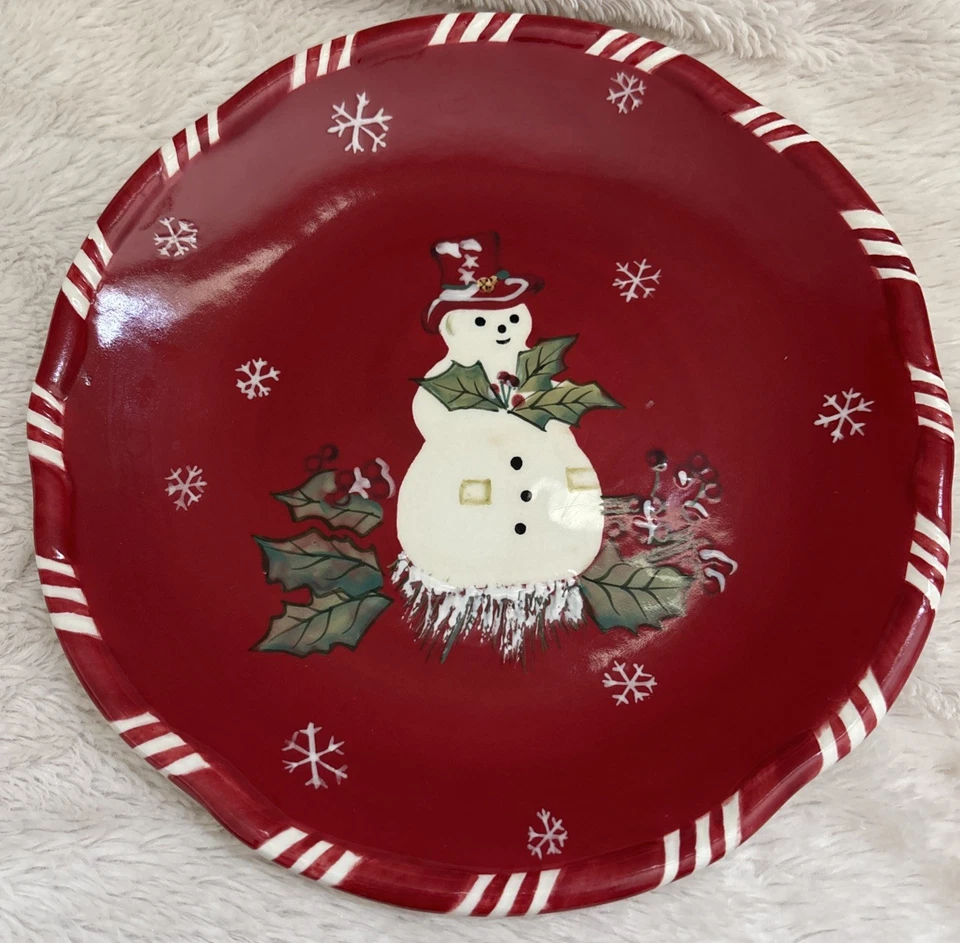 Juego de 2 platos de postre/ensalada nevados vintage Tracy Porter Jolly Ol' Foto 2 de 4