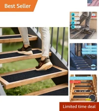 Non-Skid LifeGrip Treads 10-Pack, 6" X 28" - Easy Install for Ultimate Safety