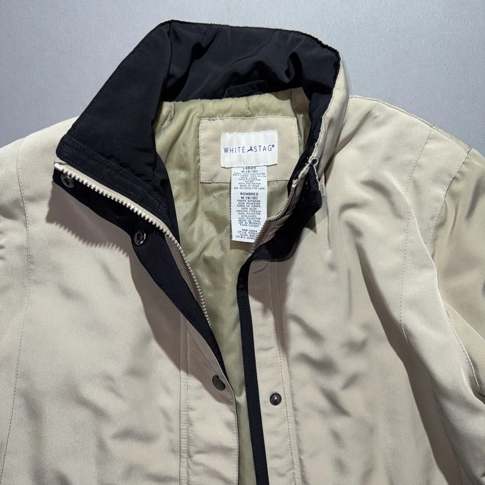 Women’s Puffer Insulated Jacket Sz Med 8/10 Sleek Outdoor Outerwear Button Cozy - Image 2 of 4
