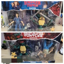 2 Turtles TMNT/Stranger Things Eleven Hopper Raphael Leonardo Action Figure Sets