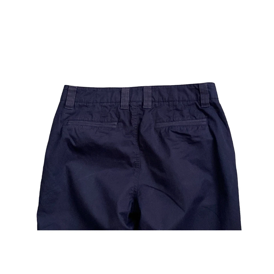 Pantalones capri recortados delanteros planos CARIBBEAN JOE para mujer talla 6 azul marino 100 % algodón Foto 4 de 4