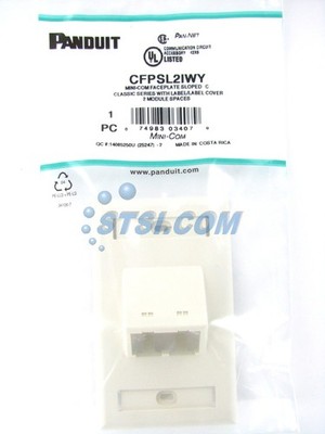 Panduit CFPSL2IWY 2-Port Mini-Com SLOPED Faceplate, Labeled, Off-White ~STSI