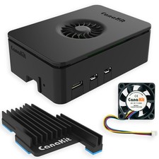 CanaKit Pi 5 Case for Raspberry 5 with MEGA Heat Sink and Active Black