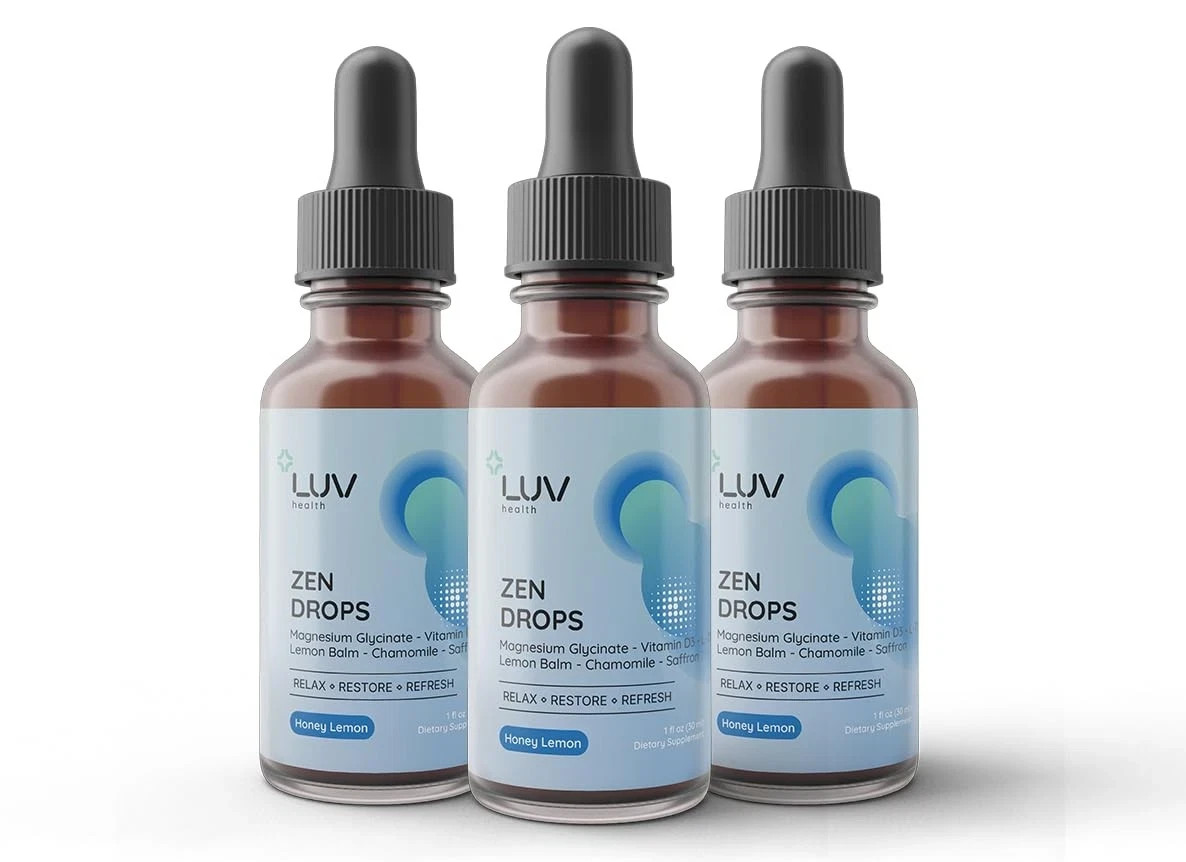 LUV health Zen Drops 3Pack Stress Anxiety Support Drops with