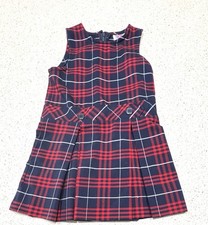 Girls' Blue Red Plaid Jumper Dress Size 4 School Apparel Uniform Pre-own