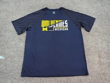 Michigan Wolverines Shirt Mens XL Blue Short Sleeve NCAA Performance