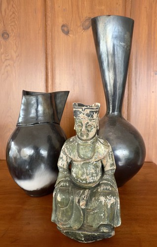 Ancient Antique Chinese Qing Dynasty Wood PolyChrome Sculpture 18th Century - Picture 2 of 23