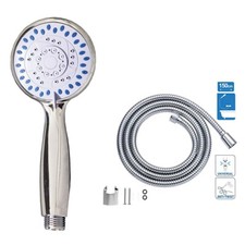 KIT SOFFIONE DOCCIA EFFETTO PIOGGIA CON TUBO RINFORZATO E SUPPORTO A MURO 16030