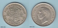 UK / Great Britain 1/2 Half Crown 1945 (George VI) Silver Coin B