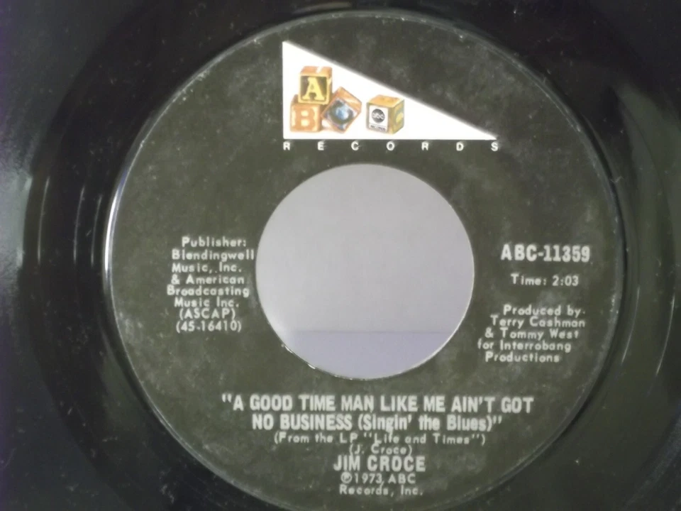Jim Croce,ABC 11359"Bad,Bad Leroy Brown"US,7" 45,1973 classic folk rock hit,Mint - Image 2 of 2